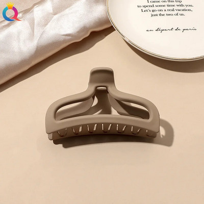 Koreai Női Kávébézs Közepes nagy haj Karmok Akril Hajtűk Barrette Rák Hajcsat Fejfedők Lányoknak Hajkiegészítők