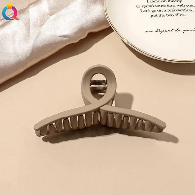 Koreai Női Kávébézs Közepes nagy haj Karmok Akril Hajtűk Barrette Rák Hajcsat Fejfedők Lányoknak Hajkiegészítők