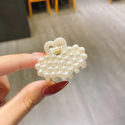 Nauji maži perlai, akriliniai plaukų žnyplių segtukai, mažo dydžio makiažo plaukų formavimo juostelės moterims, mielos mini žnyplės plaukų aksesuarai