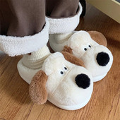 Papuče sa slatkim psima, životinjama, 2024. Zimske ženske cipele, ženske kawaii pahuljaste zimske tople cipele s krznenim toboganima, kućne plišane papuče
