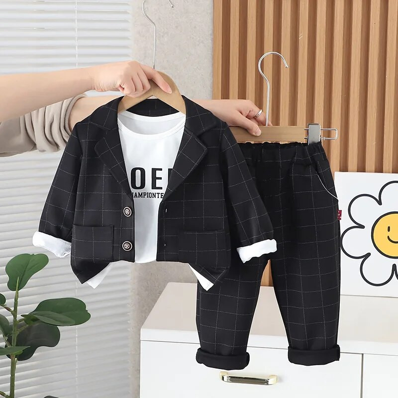 2024 m. nauja madinga vaikiška apranga kūdikių grandinėlinė liemenė džentelmeniškas kostiumas berniukui vienspalvė liemenė Kaklaraištis marškinėliai trijų dalių iškilminga vakarinė suknelė