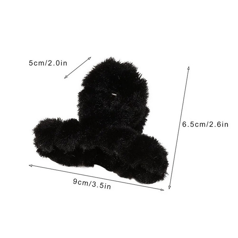 Κομψές ακρυλικές φουρκέτες Winter Faux Fur Hair Claw Κομψές ακρυλικές φουρκέτες βελούδινο κλιπ μαλλιών Barrette καβούρια κεφαλή για γυναίκες, κορίτσια, αξεσουάρ μαλλιών