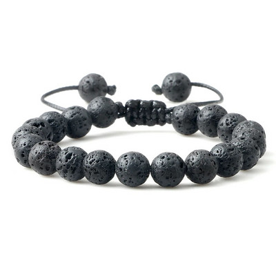 Prirodni vulkanski kameni kamen Muške narukvice Reiki 7 Chakra Healing Beads Narukvica Crna Lava Stretch Elephant Mala Buddha Bangles