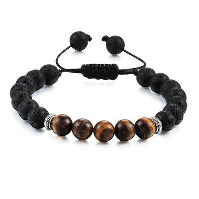 Prirodni vulkanski kameni kamen Muške narukvice Reiki 7 Chakra Healing Beads Narukvica Crna Lava Stretch Elephant Mala Buddha Bangles