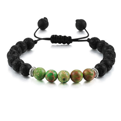 Prirodni vulkanski kameni kamen Muške narukvice Reiki 7 Chakra Healing Beads Narukvica Crna Lava Stretch Elephant Mala Buddha Bangles