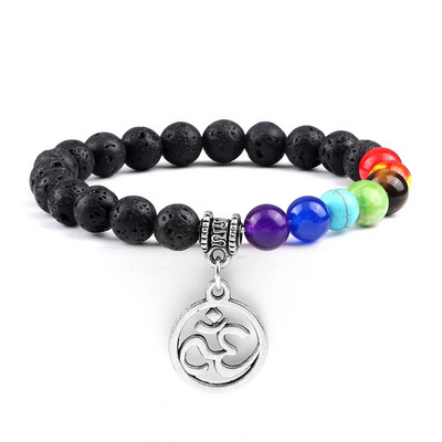 Prirodni vulkanski kameni kamen Muške narukvice Reiki 7 Chakra Healing Beads Narukvica Crna Lava Stretch Elephant Mala Buddha Bangles