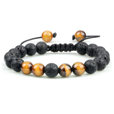 Prirodni vulkanski kameni kamen Muške narukvice Reiki 7 Chakra Healing Beads Narukvica Crna Lava Stretch Elephant Mala Buddha Bangles