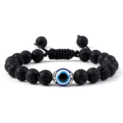 Prirodni vulkanski kameni kamen Muške narukvice Reiki 7 Chakra Healing Beads Narukvica Crna Lava Stretch Elephant Mala Buddha Bangles