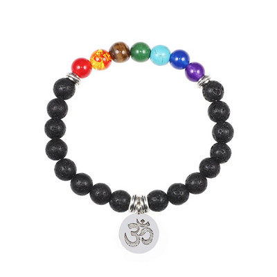 Prirodni vulkanski kameni kamen Muške narukvice Reiki 7 Chakra Healing Beads Narukvica Crna Lava Stretch Elephant Mala Buddha Bangles