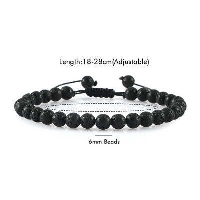 Prirodni vulkanski kameni kamen Muške narukvice Reiki 7 Chakra Healing Beads Narukvica Crna Lava Stretch Elephant Mala Buddha Bangles