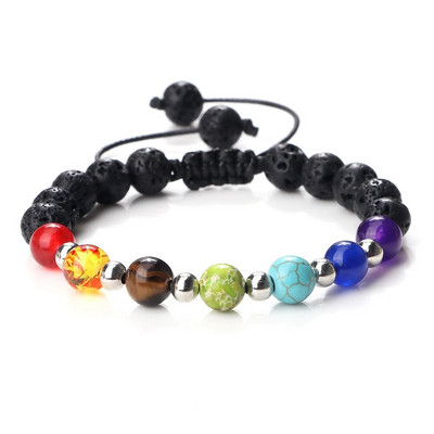 Prirodni vulkanski kameni kamen Muške narukvice Reiki 7 Chakra Healing Beads Narukvica Crna Lava Stretch Elephant Mala Buddha Bangles