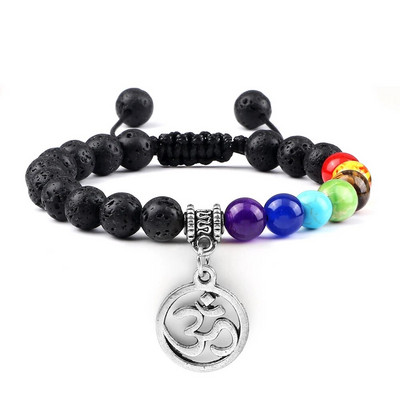 Prirodni vulkanski kameni kamen Muške narukvice Reiki 7 Chakra Healing Beads Narukvica Crna Lava Stretch Elephant Mala Buddha Bangles