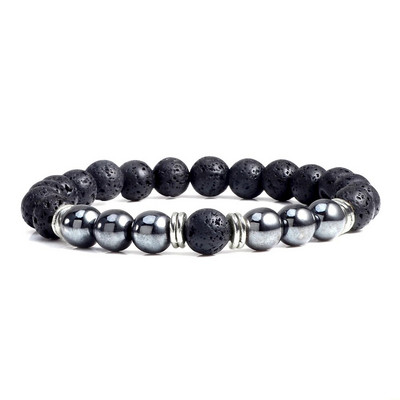Prirodni vulkanski kameni kamen Muške narukvice Reiki 7 Chakra Healing Beads Narukvica Crna Lava Stretch Elephant Mala Buddha Bangles