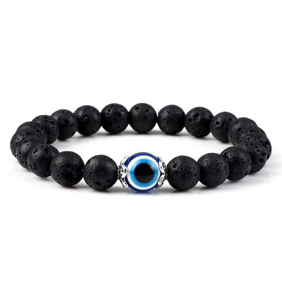 Prirodni vulkanski kameni kamen Muške narukvice Reiki 7 Chakra Healing Beads Narukvica Crna Lava Stretch Elephant Mala Buddha Bangles