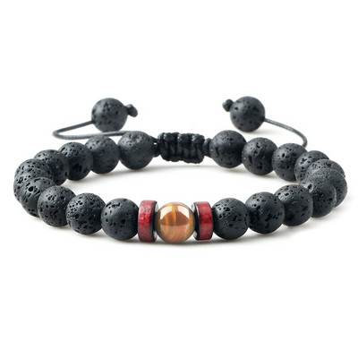 Prirodni vulkanski kameni kamen Muške narukvice Reiki 7 Chakra Healing Beads Narukvica Crna Lava Stretch Elephant Mala Buddha Bangles