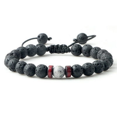 Prirodni vulkanski kameni kamen Muške narukvice Reiki 7 Chakra Healing Beads Narukvica Crna Lava Stretch Elephant Mala Buddha Bangles