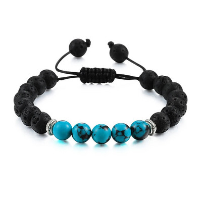 Prirodni vulkanski kameni kamen Muške narukvice Reiki 7 Chakra Healing Beads Narukvica Crna Lava Stretch Elephant Mala Buddha Bangles