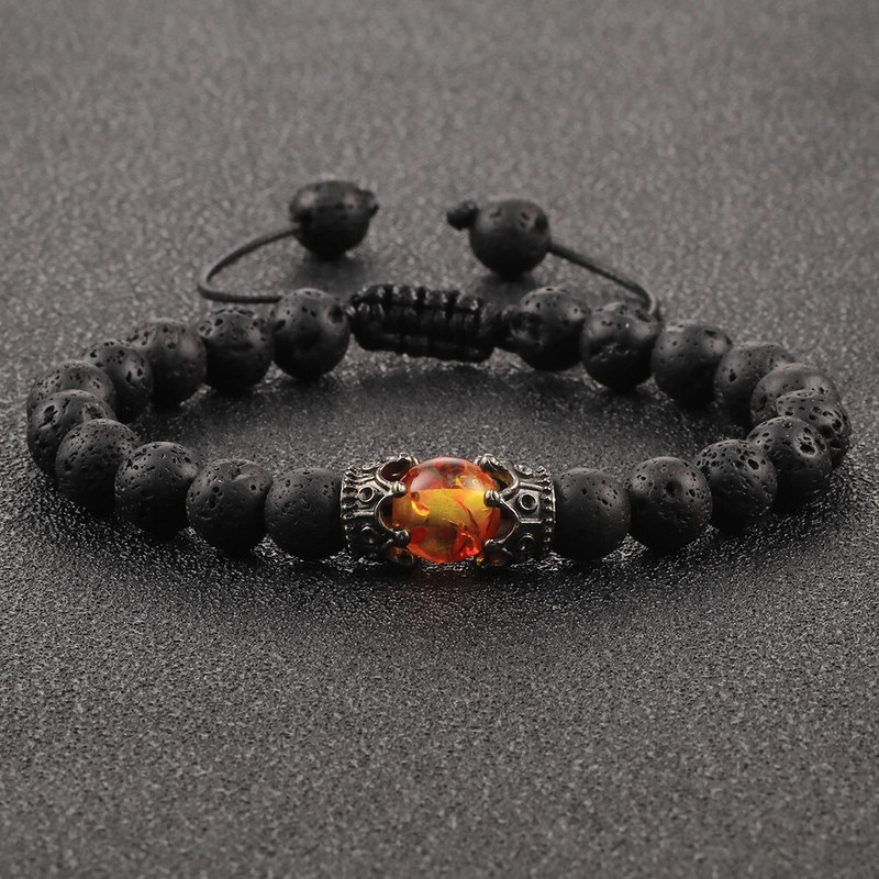 Prirodni vulkanski kameni kamen Muške narukvice Reiki 7 Chakra Healing Beads Narukvica Crna Lava Stretch Elephant Mala Buddha Bangles
