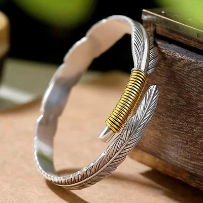 Design creativ Gravura Deschidere cu pene Brățară reglabilă Moda bărbați Bijuterii ocazionale Aniversare Cadou de vacanță