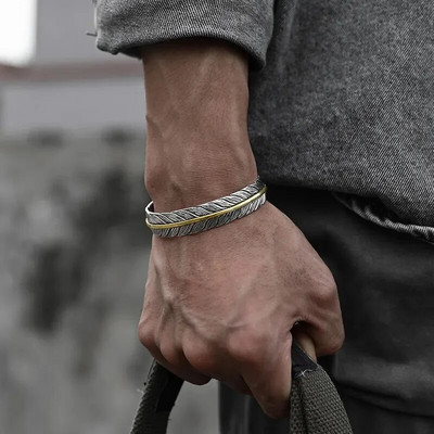 Design creativ Gravura Deschidere cu pene Brățară reglabilă Moda bărbați Bijuterii ocazionale Aniversare Cadou de vacanță