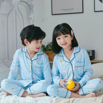 Момчета Пижами с отложна яка Бебешки бързосъхнещи дрехи Детско спално облекло за спане на деца Дрехи Деца Pikachu Loungewear