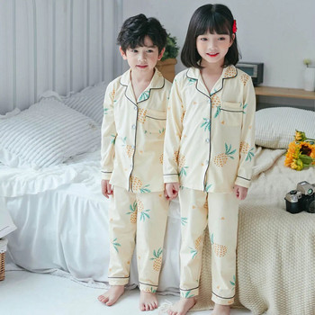Момчета Пижами с отложна яка Бебешки бързосъхнещи дрехи Детско спално облекло за спане на деца Дрехи Деца Pikachu Loungewear