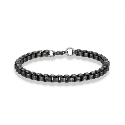 MKENDN Brățări retro cu lanț de zale pentru bărbați, care se suprapun, lanț cu curbe interblocate, lanț cubic punk din oțel inoxidabil, bijuterii pentru bărbați