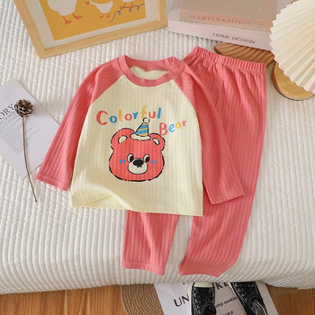 Модна бебешка пижама с жираф, комплект дрехи за пролет, бебе, момиче, момче, спално облекло, костюм, тениска + панталон, 2 бр. Облекло за новородено