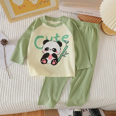 Set de haine de modă girafă pentru bebeluși, pijamale de primăvară pentru copil mic, fetiță, băiat, costum de pijamă, tricou + pantalon, 2 buc. ținute pentru nou-născut
