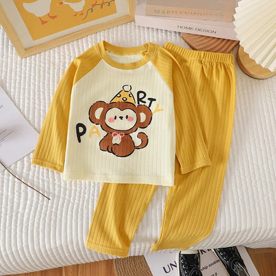 Set de haine de modă girafă pentru bebeluși, pijamale de primăvară pentru copil mic, fetiță, băiat, costum de pijamă, tricou + pantalon, 2 buc. ținute pentru nou-născut