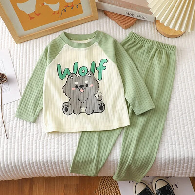 Set de haine de modă girafă pentru bebeluși, pijamale de primăvară pentru copil mic, fetiță, băiat, costum de pijamă, tricou + pantalon, 2 buc. ținute pentru nou-născut