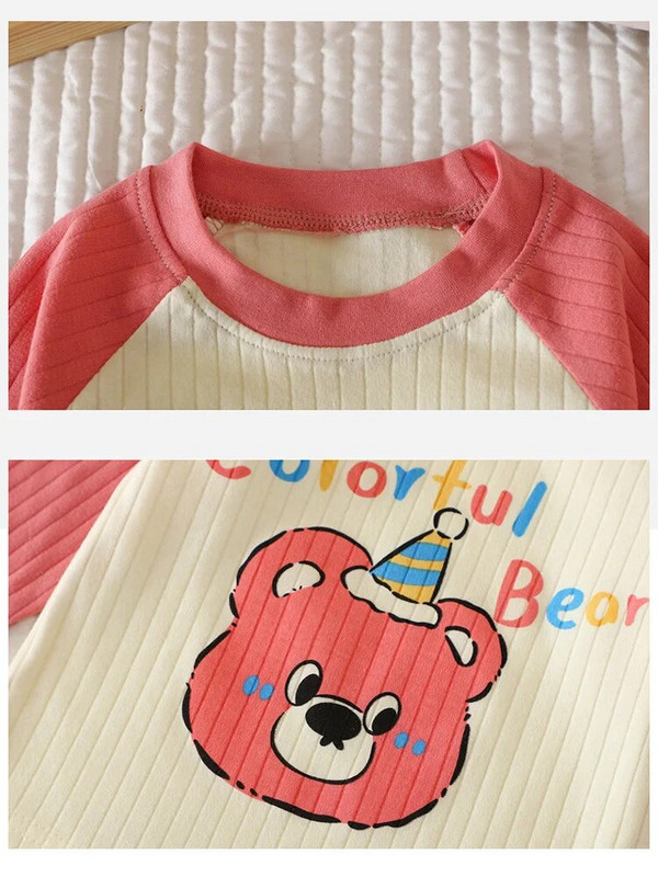 Madingi žirafa kūdikių pižamos rūbų rinkinys pavasario mažylio kūdikiui mergaitei berniukui miego kostiumėlio marškinėliai + kelnaitės 2 vnt naujagimių drabužių komplektai