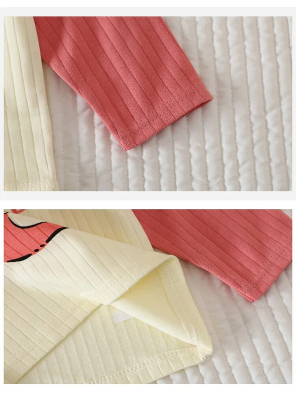 Madingi žirafa kūdikių pižamos rūbų rinkinys pavasario mažylio kūdikiui mergaitei berniukui miego kostiumėlio marškinėliai + kelnaitės 2 vnt naujagimių drabužių komplektai