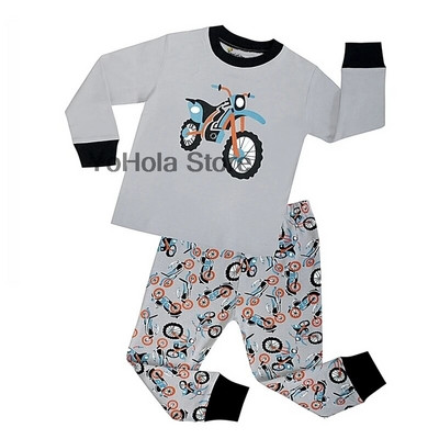 Pijamale băieți Pijama Copii Fete Seturi de pijamale din bumbac Motociclete Lenjerie de noapte pentru copii Lenjerie de noapte pentru copii Îmbrăcăminte de primăvară cu mânecă lungă