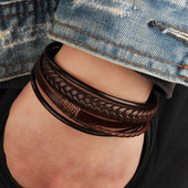 Nove moderne kožne narukvice za muškarce od višeslojnog pletenog užeta od nehrđajućeg čelika za muške narukvice Nakit Pulsera Hombre
