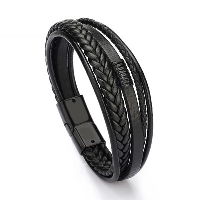 Nove moderne kožne narukvice za muškarce od višeslojnog pletenog užeta od nehrđajućeg čelika za muške narukvice Nakit Pulsera Hombre