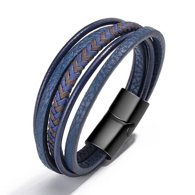 Nove moderne kožne narukvice za muškarce od višeslojnog pletenog užeta od nehrđajućeg čelika za muške narukvice Nakit Pulsera Hombre