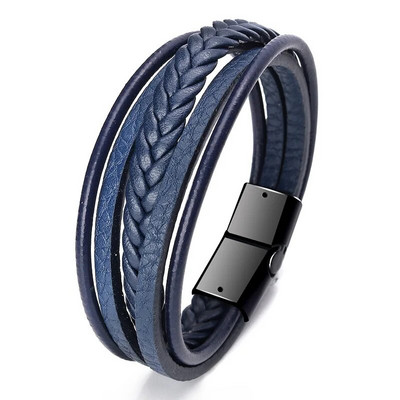 Nove moderne kožne narukvice za muškarce od višeslojnog pletenog užeta od nehrđajućeg čelika za muške narukvice Nakit Pulsera Hombre