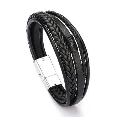 Nove moderne kožne narukvice za muškarce od višeslojnog pletenog užeta od nehrđajućeg čelika za muške narukvice Nakit Pulsera Hombre