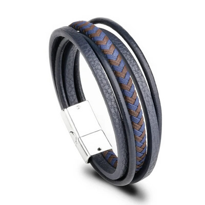 Nove moderne kožne narukvice za muškarce od višeslojnog pletenog užeta od nehrđajućeg čelika za muške narukvice Nakit Pulsera Hombre