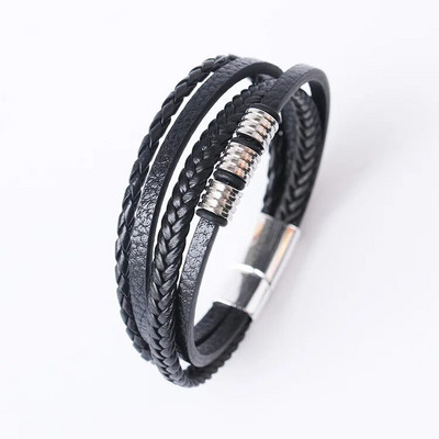 Nove moderne kožne narukvice za muškarce od višeslojnog pletenog užeta od nehrđajućeg čelika za muške narukvice Nakit Pulsera Hombre