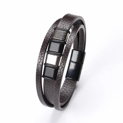 Nove moderne kožne narukvice za muškarce od višeslojnog pletenog užeta od nehrđajućeg čelika za muške narukvice Nakit Pulsera Hombre