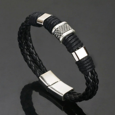 Nove moderne kožne narukvice za muškarce od višeslojnog pletenog užeta od nehrđajućeg čelika za muške narukvice Nakit Pulsera Hombre