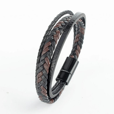 Nove moderne kožne narukvice za muškarce od višeslojnog pletenog užeta od nehrđajućeg čelika za muške narukvice Nakit Pulsera Hombre