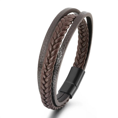 Nove moderne kožne narukvice za muškarce od višeslojnog pletenog užeta od nehrđajućeg čelika za muške narukvice Nakit Pulsera Hombre