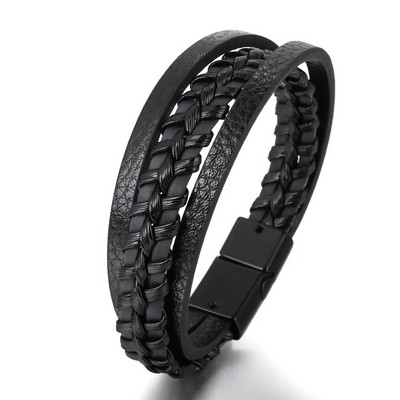 Nove moderne kožne narukvice za muškarce od višeslojnog pletenog užeta od nehrđajućeg čelika za muške narukvice Nakit Pulsera Hombre