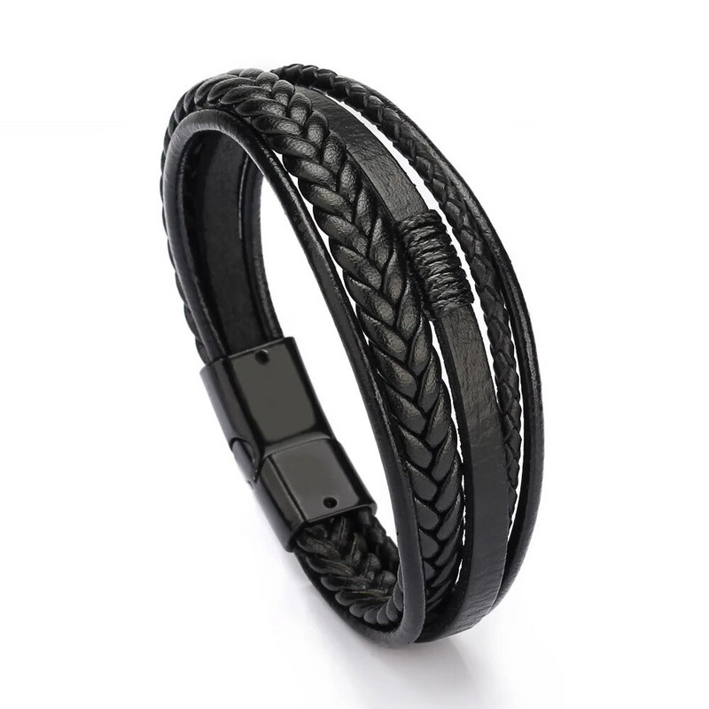 Nove moderne kožne narukvice za muškarce od višeslojnog pletenog užeta od nehrđajućeg čelika za muške narukvice Nakit Pulsera Hombre
