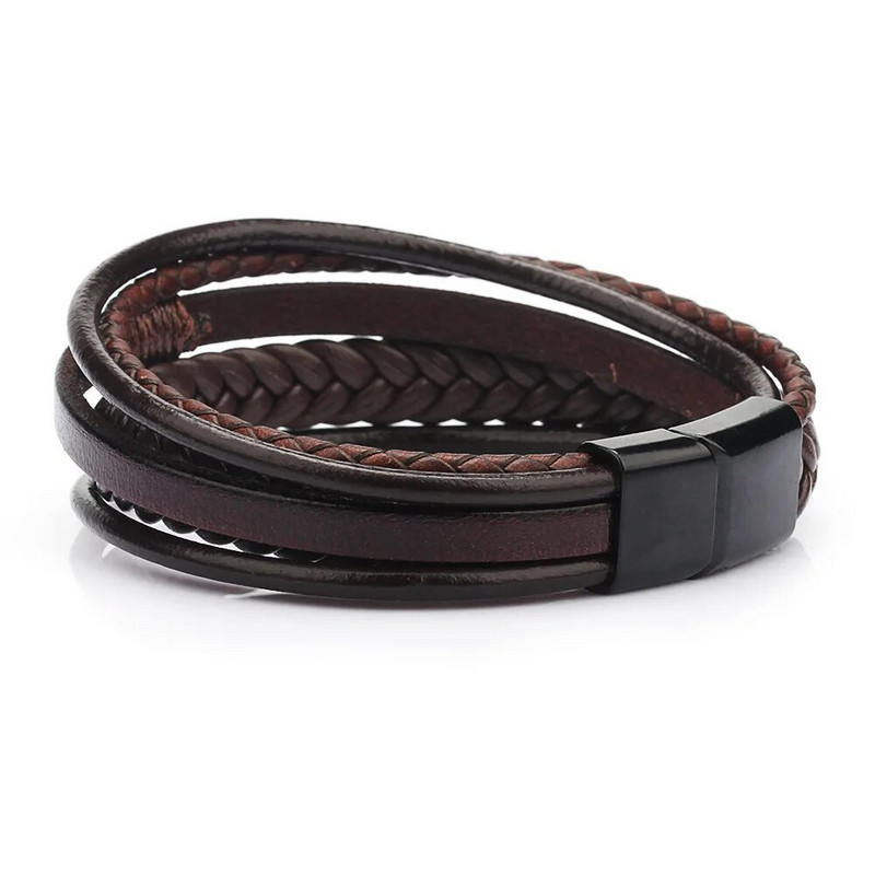 Nove moderne kožne narukvice za muškarce od višeslojnog pletenog užeta od nehrđajućeg čelika za muške narukvice Nakit Pulsera Hombre