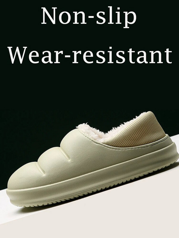 Vízálló meleg plüss téli női szőrme papucsok háztartási csúszdák beltéri otthoni vastag talpú lábbelik csúszásmentes tömör páros szandálok