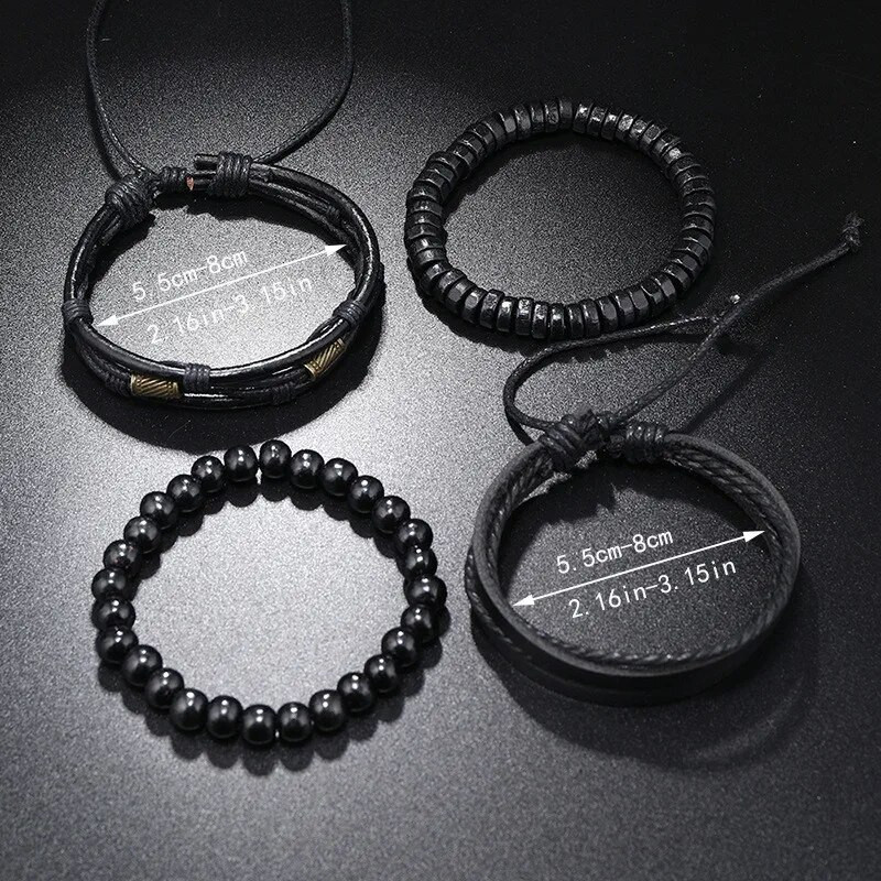 ZORCVENS klasikinė rankomis austa odinė apyrankė daugiasluoksnė vyriška apyrankė pankiška karoliukų apyrankė draugui žavinga papuošalai dovanos